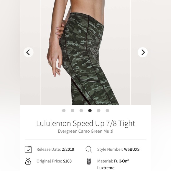 🍃Lululemon Speed Up 7/8 Tight *25” Evergreen Camo Green Multi Sz 4✨Like 🆕 - Picture 6 of 9